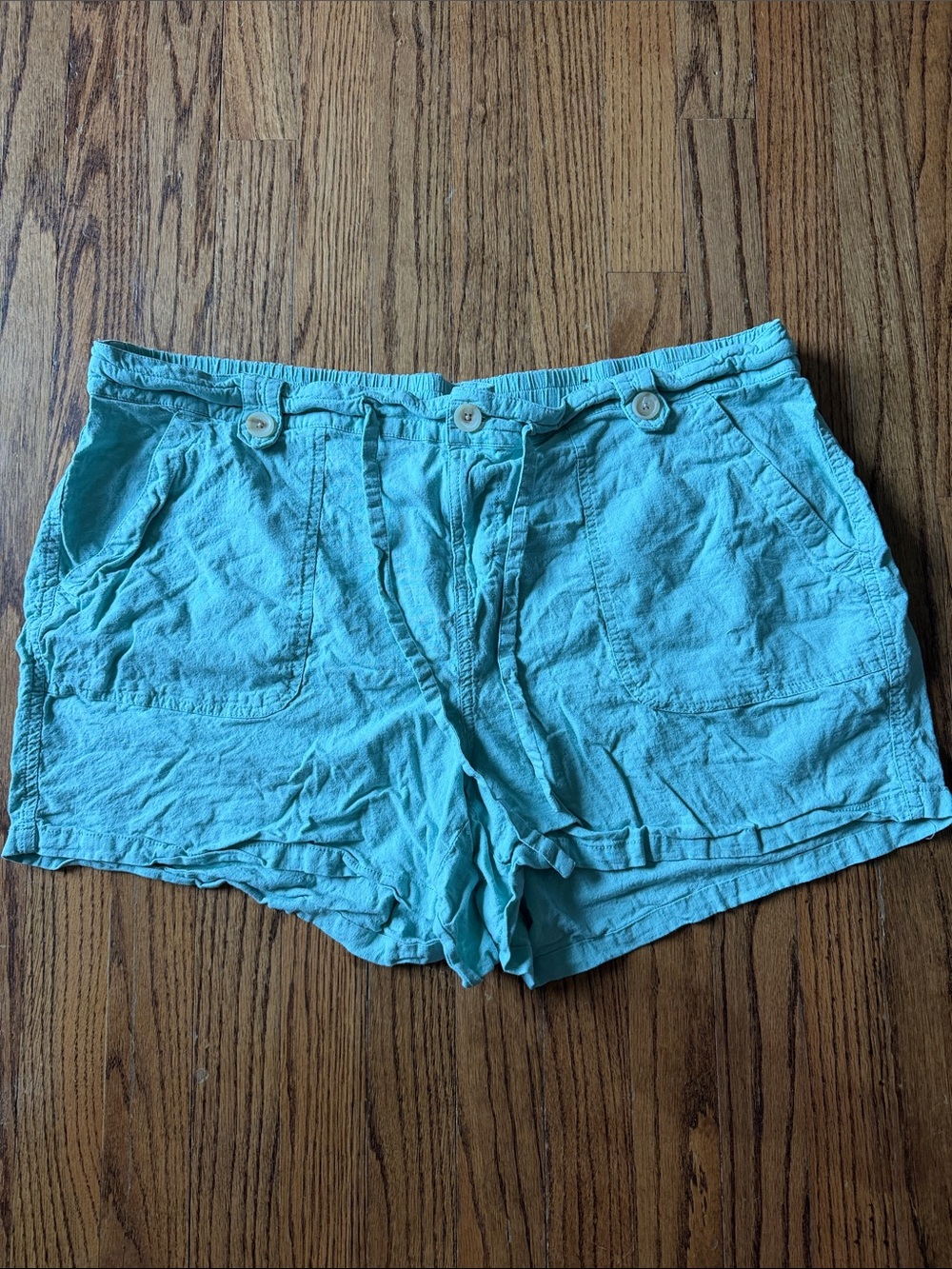 torrid Turquoise Drawstring linen-Style Shorts